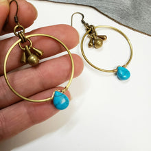 Load image into Gallery viewer, Modern Gemstone Hoops Earrings - more colors available
